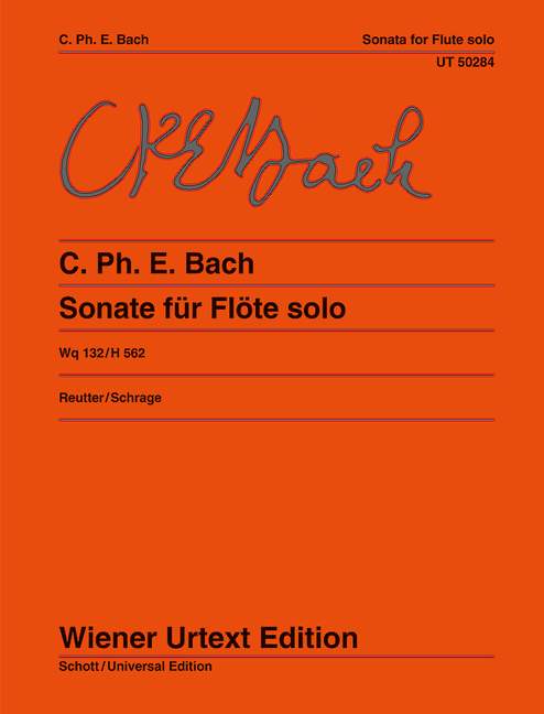 C P E Bach: Sonata A minor for Flute Solo Wq 132/H 562 published by Wiener Urtext